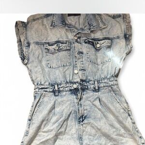 Denim Button-Up romper